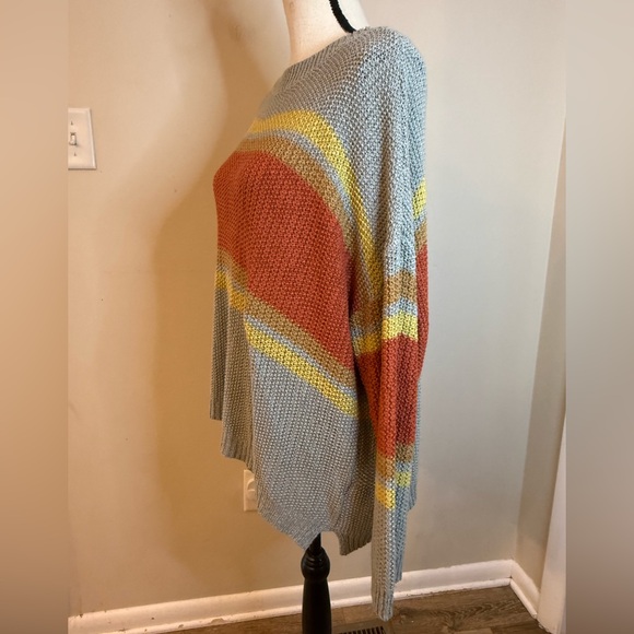 Kori wide striped knit Lagenlook boho sweater SZ XL - Picture 3 of 13